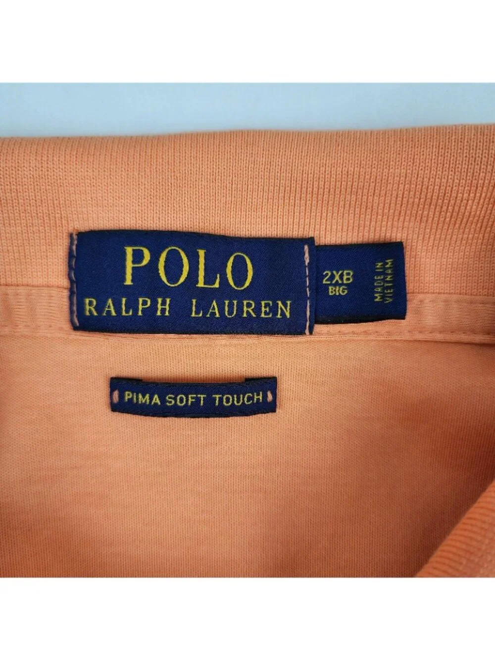 Polo Ralph Lauren Shirt Mens 2XB Orange Flesh Pony Short Sleeve Polo Logo